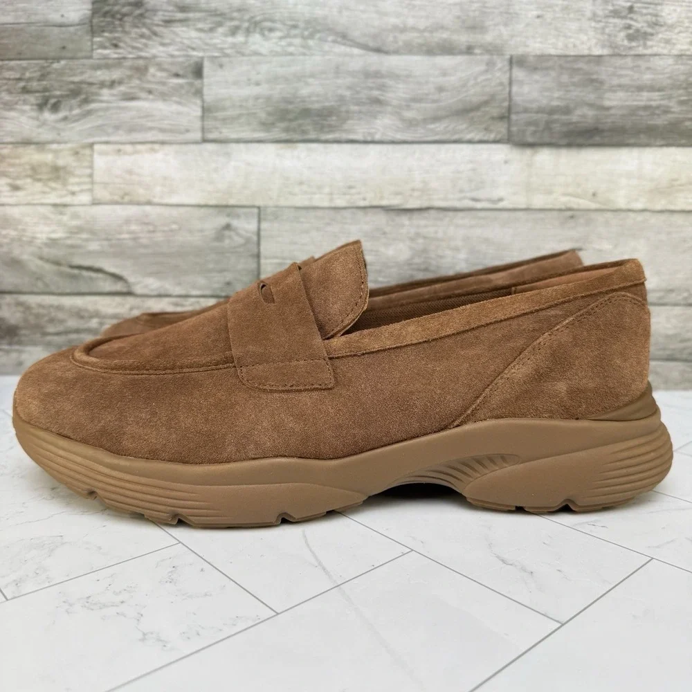 Easy Spirit Morgen Suede Loafer Sneaker - Women's Size 12 W - Brown WIDE